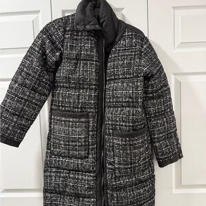 Bernardo Mixed Media Puffer Coat with Removable Funnel Collar